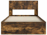 Bed Frame with Storage and Headboard Smoked Oak 90 x 190 cm 3414263