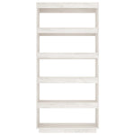 Book Cabinet/Room Divider White 80x35x167 cm Solid Pinewood 810895