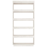 Book Cabinet/Room Divider White 80x35x167 cm Solid Pinewood 810895