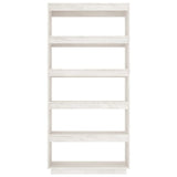 Book Cabinet/Room Divider White 80x35x167 cm Solid Pinewood 810895