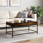 ZNTS Coffee Table with Infinity LED Smoked Oak 90x50x41 cm 847689