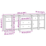 Sideboard with Drawer 5 pcs Wax Brown Solid Pine Wood 3424976