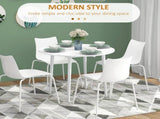 Folding Dining Table for 4, Round Drop Leaf Table, Modern Space Saving Small Kitchen Table with Wood T3398P344738