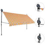 Manual Retractable Awning with LED 350 cm Yellow and Blue 145853