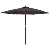 Garden Parasol with Wooden Pole Anthracite 299x240 cm 363169