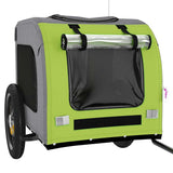 Pet Bike Trailer Green and Grey Oxford Fabric and Iron 93829