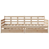 Daybed with Drawers without Mattress 90x190 cm Single Solid Wood 3302142