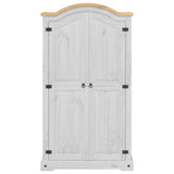 Wardrobe Corona White 102x52x186 cm Solid Wood Pine 4012155