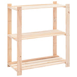 3-Tier Storage Racks 2 pcs 80x38x90 cm Solid Pinewood 150 kg 3051117