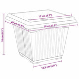 Square Flower Pot 24 pcs Black 20 x 20 x 16 cm Plastic 42020349