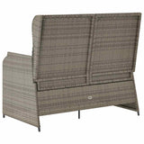 Garden Bench with Cushion Grey Poly Rattan 3394442