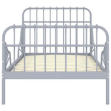 Extendable Bed Frame without Mattress Grey Metal 80x130/200 cm 324742