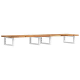Basin Shelf Wall Mounted Steel and Solid Wood Acacia 3302732