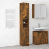 Bathroom Cabinet Smoked Oak 32x34x188.5 cm Engineered Wood 817069