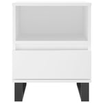 ZNTS Bedside Cabinet White 40x35x50 cm Engineered Wood 830636