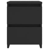Bedside Cabinet Set of 2 Black Engineered wood 30x30x40 cm 800516