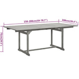 Garden Dining Set Grey Solid Acacia wood Standard Extendable 3079648
