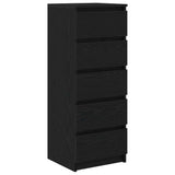Sideboard with Drawers Black Oak 37.5x35x99 cm Engineered Wood 861761