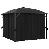 Gazebo with Curtains 300x300x265 cm Anthracite 48600