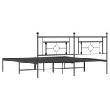 Metal Bed Frame without Mattress with Headboard Black 180x200cm 374343