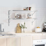 Wall Shelves 2 pcs 100x40 cm Silver Stainless Steel 30278
