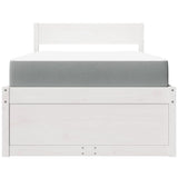 Bed with Drawers and Mattress White 90x200 cm Solid Wood Pine 3281908
