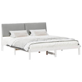 Bed frame White and light grey 200 x 200 cm Solid pine wood 3394362