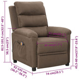 Massage Chair Taupe Fabric 342359