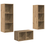 TV Cabinet Set Artisan Oak 37 x 37 x 107 cm Engineered Wood 3393365
