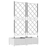 Garden Planter 2 pcs White 80 x 40 x 125.5 cm Plastic 42002905