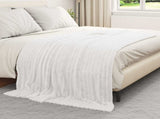 Throw Blankets 6 pcs White 200 x 150 cm Fleece 42016890