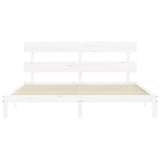 Bed Frame without Mattress White Super King Size Solid Wood Pine 3193547