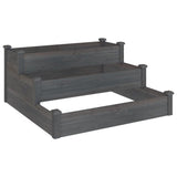 Garden Raised Bed Grey 120x120x56 cm Solid Wood Fir 364306