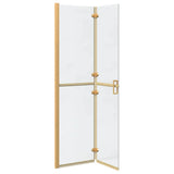 Walk-In Shower Wall Folding Gold 100 x 6.5 x 190 cm 42017972