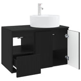 Bathroom Furniture Set 2 pcs Black Engineered Wood 3404075