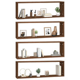 Wall Cube Shelves 4 pcs Brown Oak 80x15x26.5 cm Engineered Wood 815922