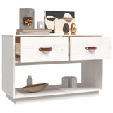 TV Cabinet White 90x40x60 cm Solid Wood Pine 821523