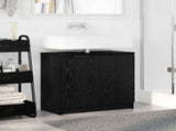 Bathroom Cabinet Black Oak 64.5 x 33.5 x 59 cm Engineered Wood 880745