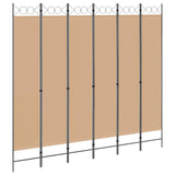 6-Panel Room Divider Beige 240 x 220 cm Fabric 42039206