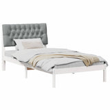 Bed Frame with Upholstered Headboard White 100 x 200 cm 878843
