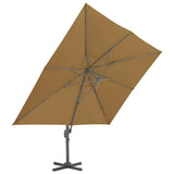 Cantilever Garden Parasol with Aluminium Pole 400x300 cm Taupe 44639