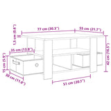 Coffee Table Concrete Grey 77 x 55 x 42 cm Engineered Wood 8000415
