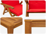 9-Piece Garden Dining Set 9 pcs Natural Solid Acacia Wood 3434630