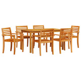 Garden Dining Set 7 pcs Brown Solid Acacia Wood 3375664