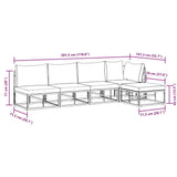 Garden Sofa Set with Cushion 5 pcs Black Aluminium 3378858