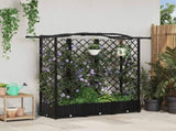 Raised Bed with Trellis and Roof Black 163 x 40 x 126 cm PP 42032534