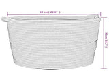 Laundry Basket Beige and White 60x36 cm Cotton 358475
