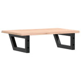 Basin Shelf Wall Mounted Steel and Solid Wood Oak 3302543