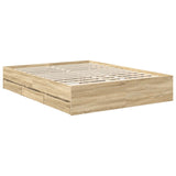 Bed Frame with Drawer Sonoma Oak 150 x 200 cm Engineered Wood 3412173