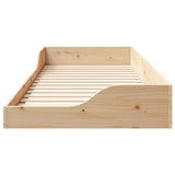 Bed Frame Brown 100 x 220 cm Solid Pine Wood 873415